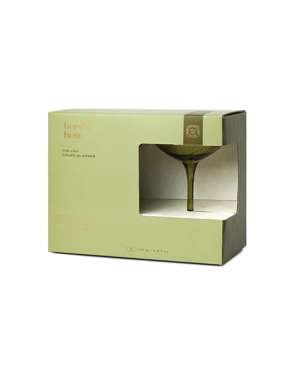 The Lou Coupe Glass | Set of 2 Olive