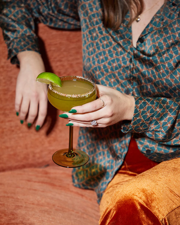The Lou Coupe Glass | Set of 2 Olive