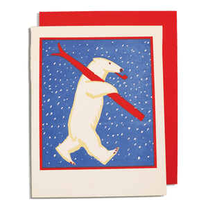 Biglietto di auguri | Christmas Skiing Polar Bear