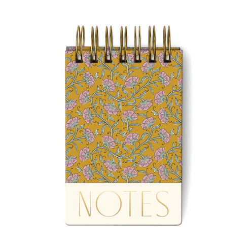 Notepad | Twin Wire Chunky | Gold Vintage Floral