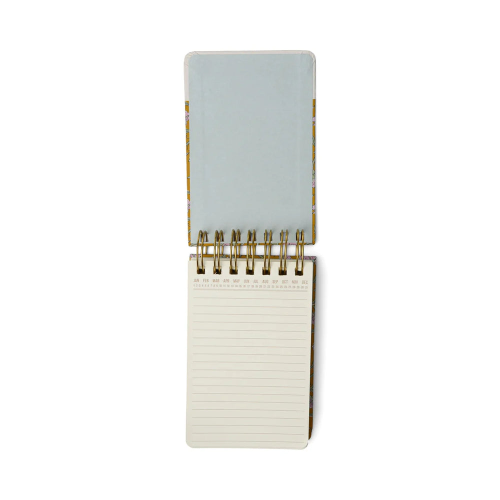 Notepad | Twin Wire Chunky | Gold Vintage Floral