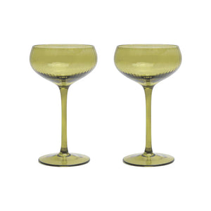 The Lou Coupe Glass | Set of 2 Olive