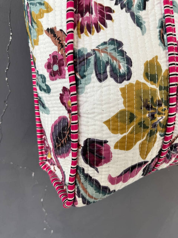 Borsa Trapuntata  | Fiori Viola
