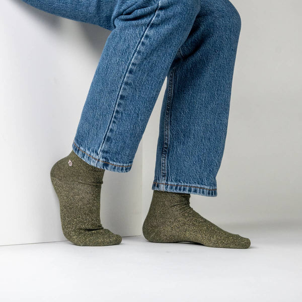 Calzini | Khaki verde scuro glitter