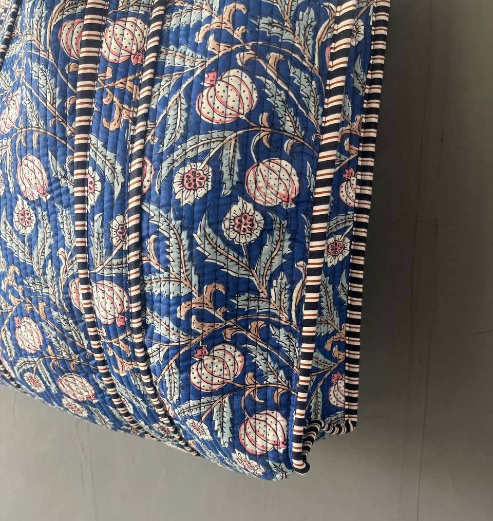Borsa Trapuntata | Fiori Blu