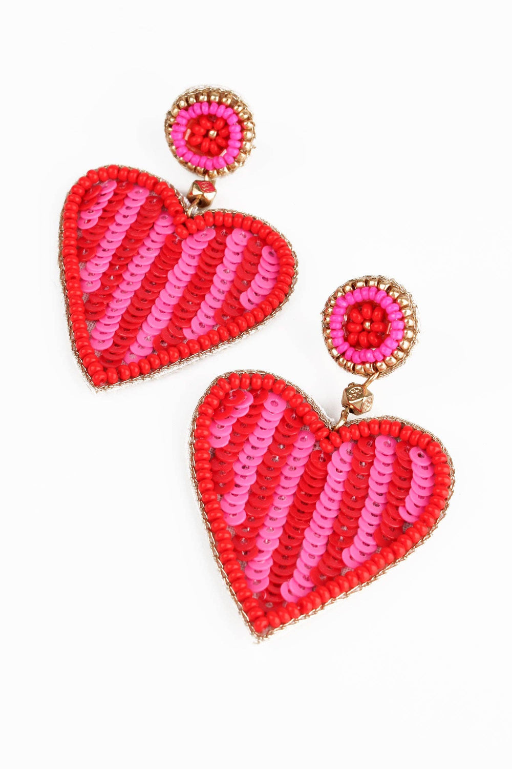 Orecchini | Cuore Perline Rosse