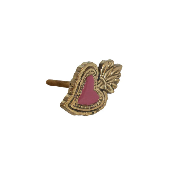 Doorknob Brass Heart Fire