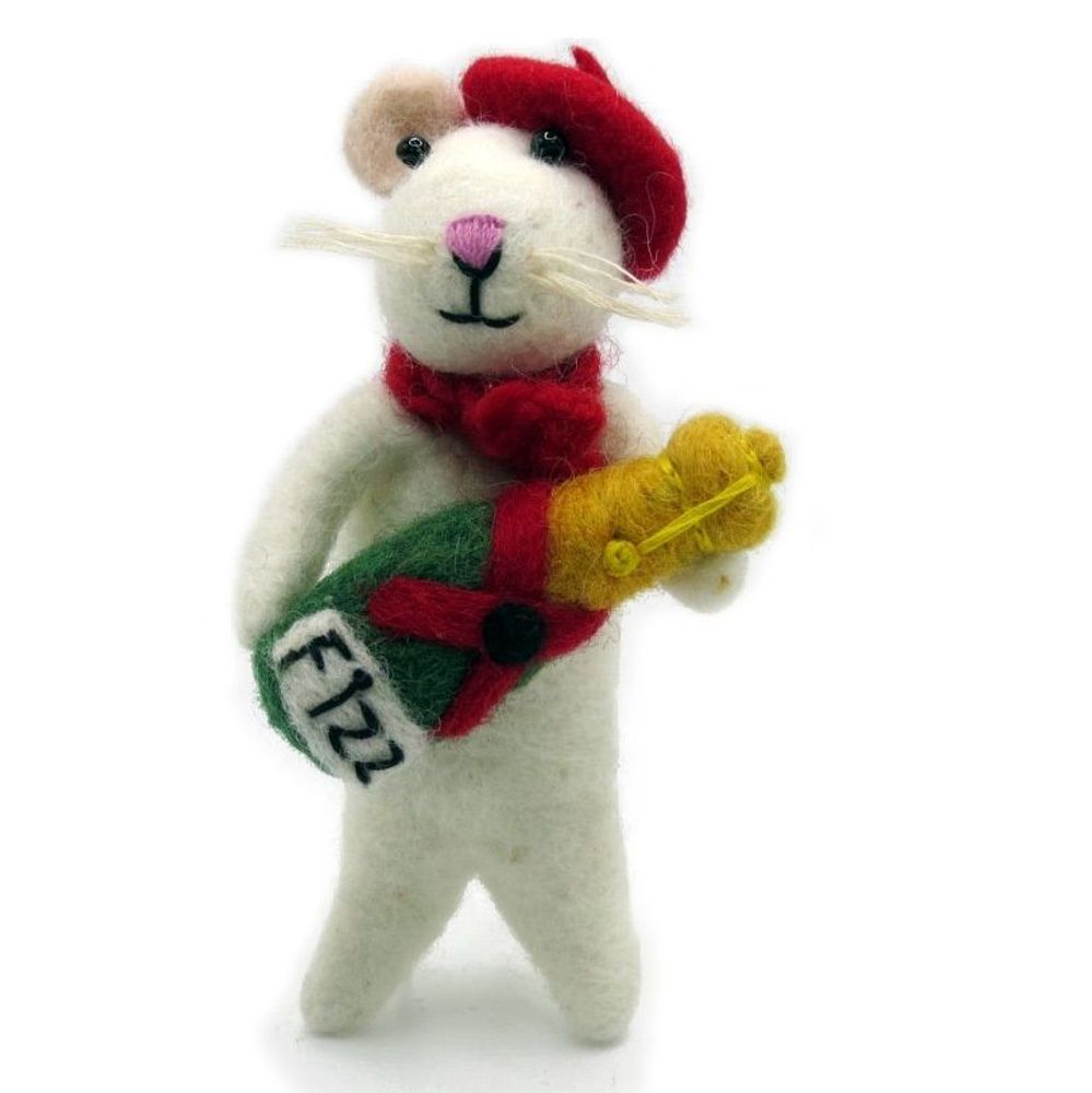 Decoro Natale | Topo con lo spumante