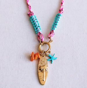 Collana da surf con ciondoli |Rosa e Menta