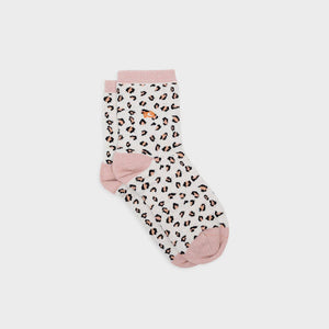 Calzini leopardati con paillettes | Bianco