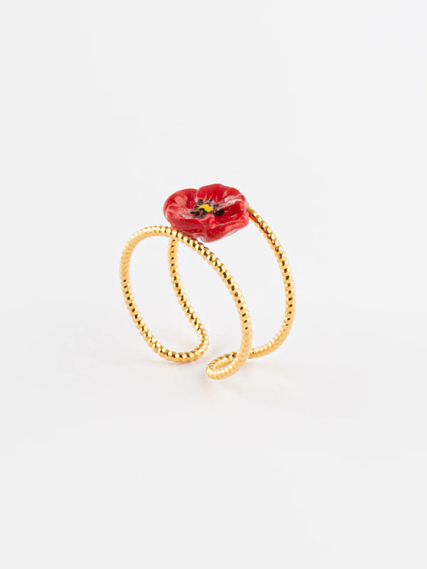 Doppio anello bubble | Papavero
