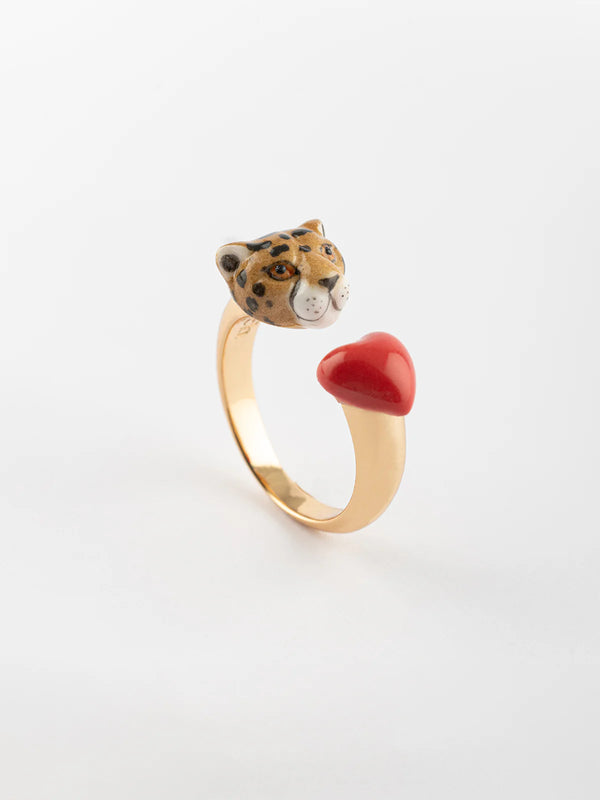 Anello face to face | Leopardo e cuore