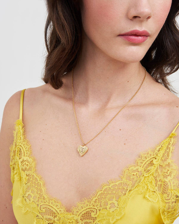 Collana | Medaglione Cuore floreale