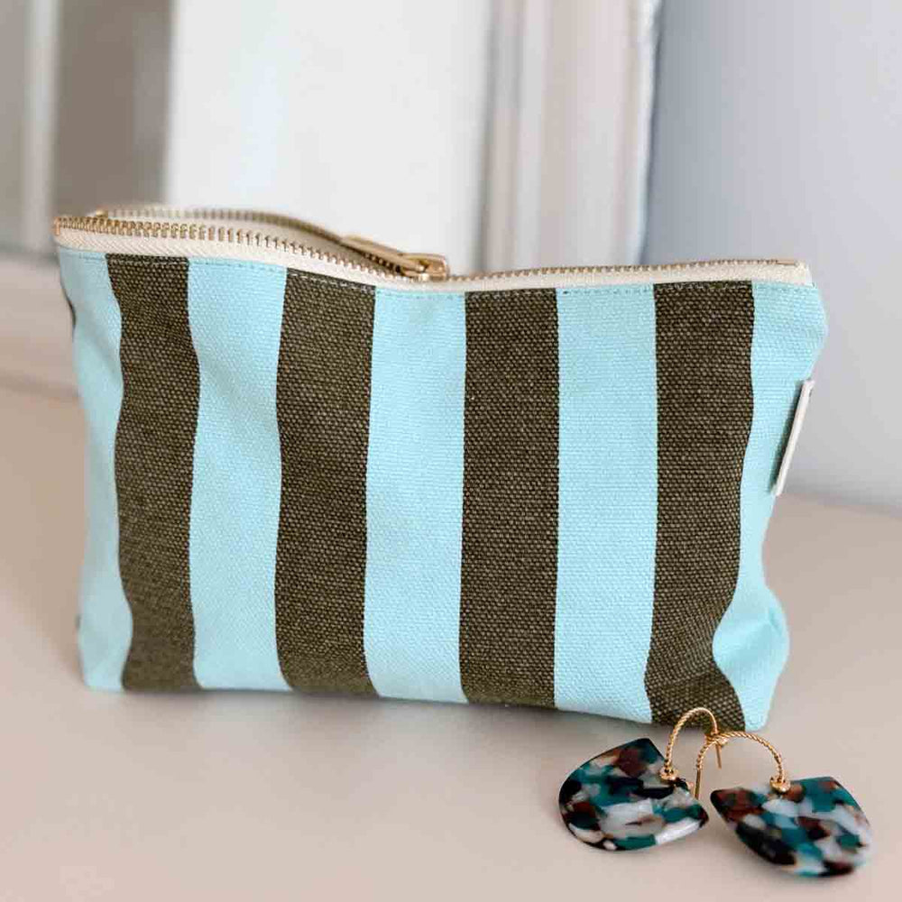 Pochette | Sofia | Righe Acqua Oliva
