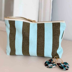 Pochette | Sofia | Righe Acqua Oliva