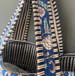 Borsa Trapuntata | Fiori Blu