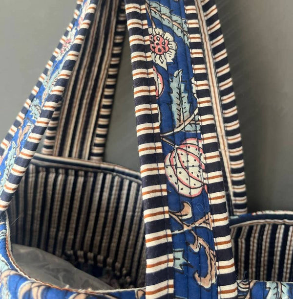 Borsa Trapuntata | Fiori Blu