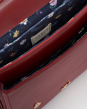 Cartella Burgundy con interno floreale