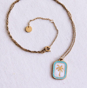 Collana fine | Ciondolo Palma | Menta