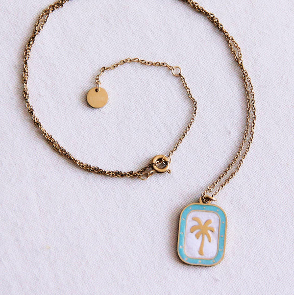 Collana fine | Ciondolo Palma | Menta