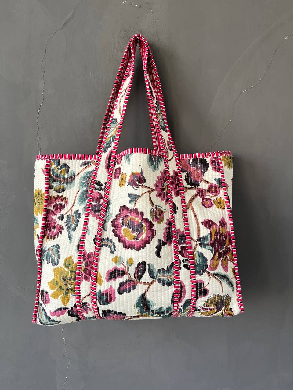 Borsa Trapuntata  | Fiori Viola