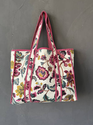 Borsa Trapuntata  | Fiori Viola