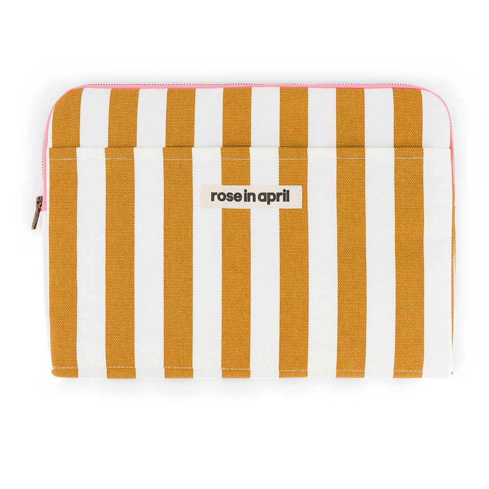 Custodia per Laptop | Octave | Righe Caramello Ecru