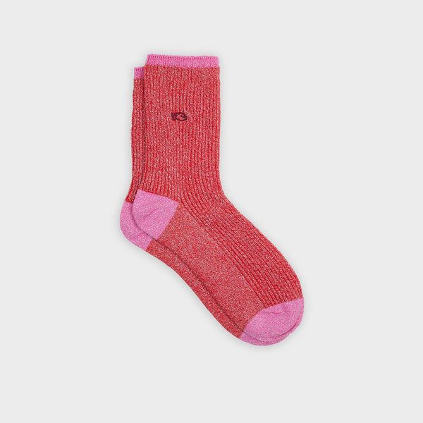 Calzini vintage glitterati | Rosso