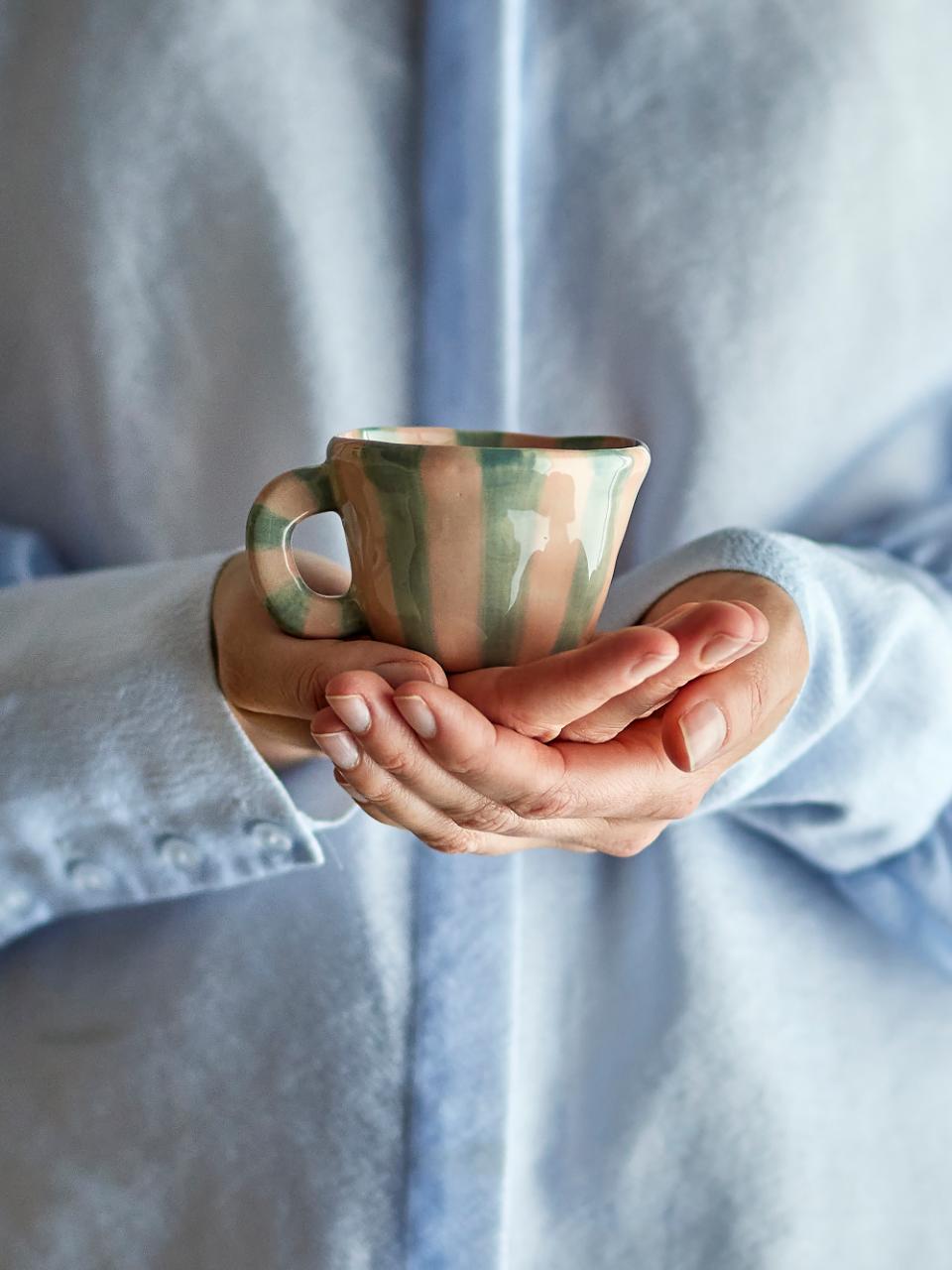 Mini Tazza Nini | Righe rosa e verdi