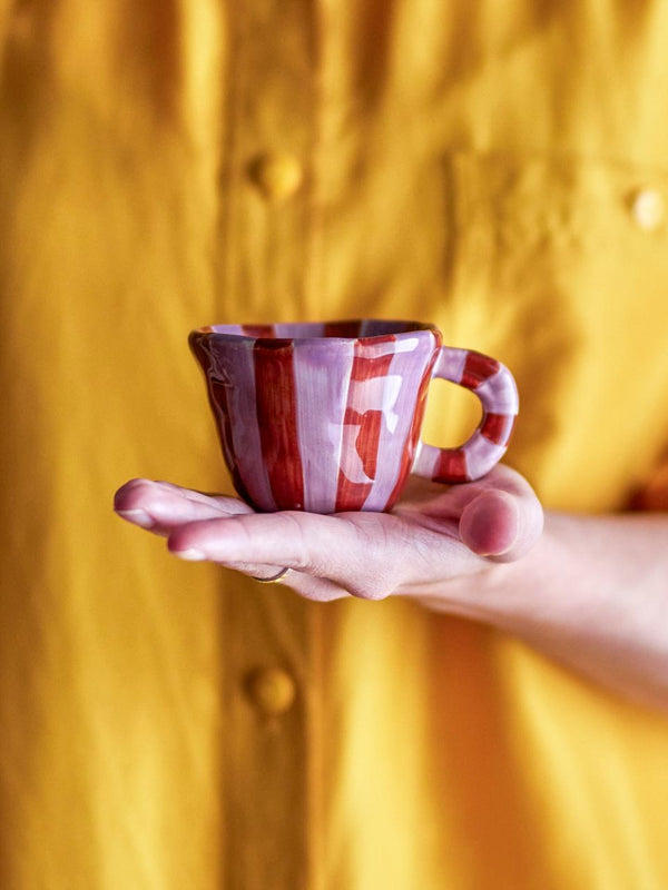 Mini Tazza Nini | Righe rosse e rosa