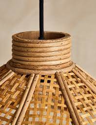 Coppia di Lampadari in rattan Black Star