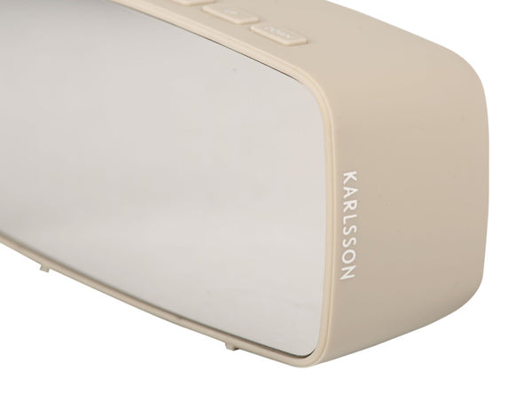 Alarm Clock Mirror LED Oval | Warm Grey