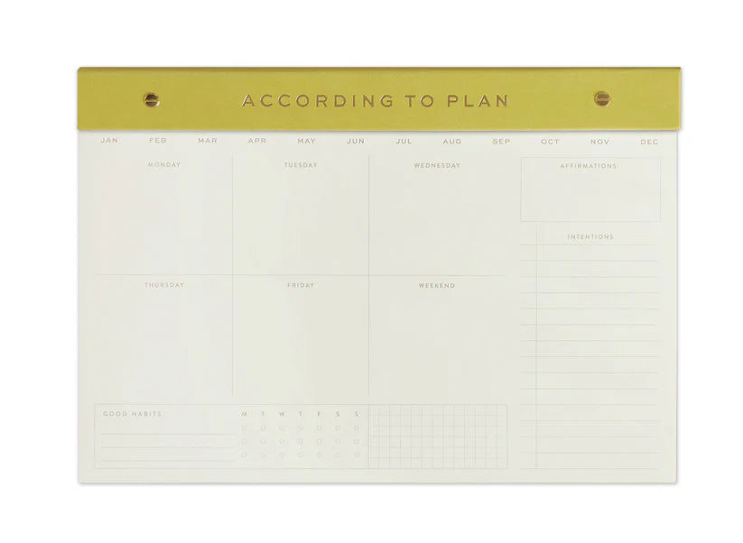 Weekly Notepad Matcha | According To Plan