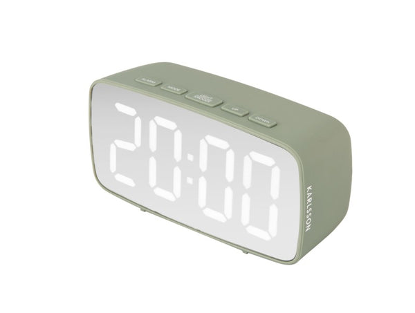 Alarm Clock Mirror LED Oval | Jungle Green