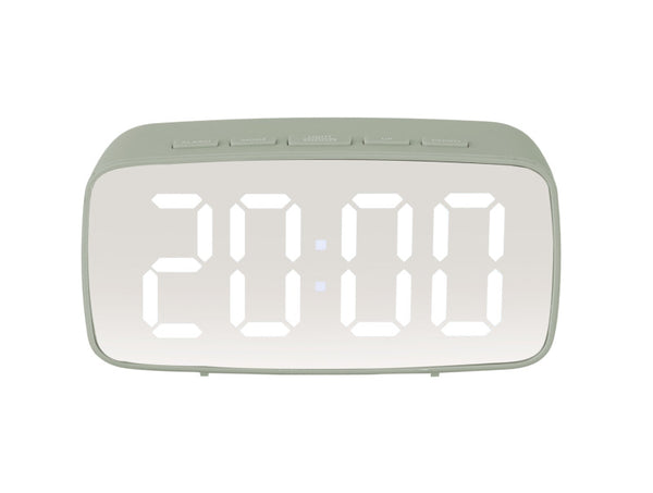 Alarm Clock Mirror LED Oval | Jungle Green