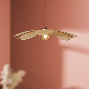 Flower | Lampada da soffitto in rattan marrone