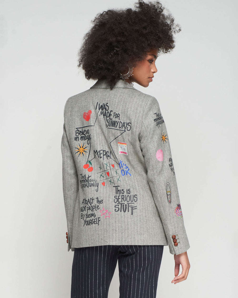 Blazer Grigio con Graffiti