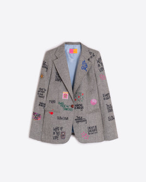 Blazer Grigio con Graffiti