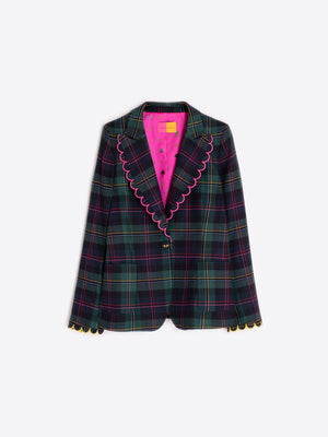 Blazer Scozzese con profili Rosa