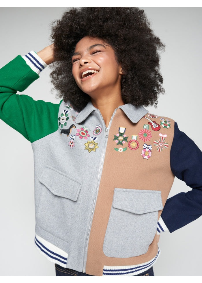 Bomber in Misto Lana multicolor