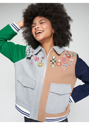 Bomber in Misto Lana multicolor