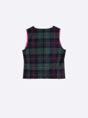 Gilet Scozzese con profili Rosa
