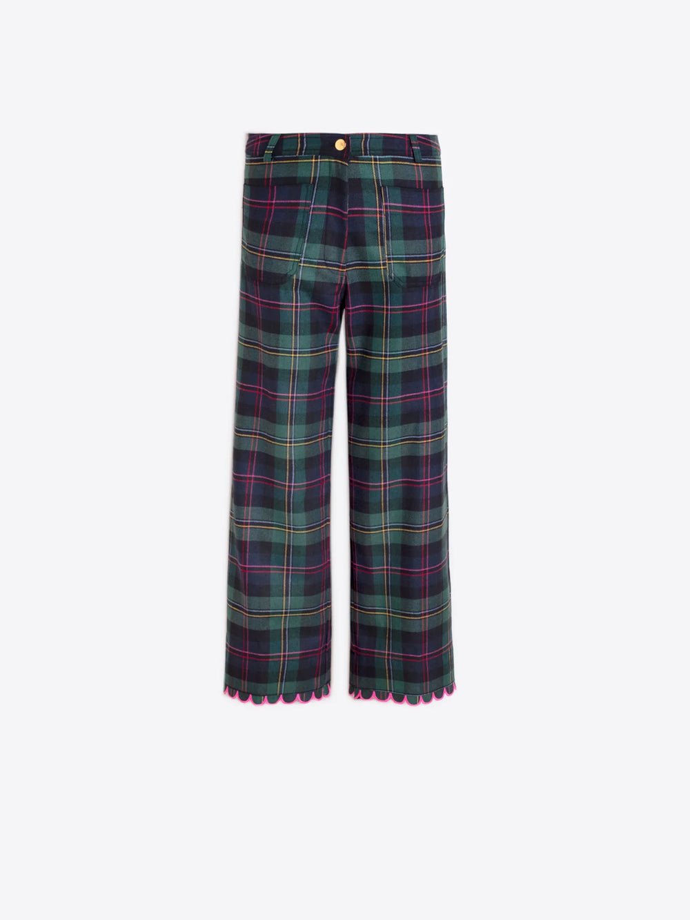 Pantaloni Scozzese con profili Rosa