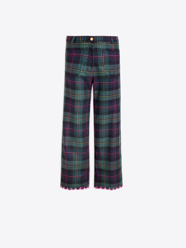 Pantaloni Scozzese con profili Rosa