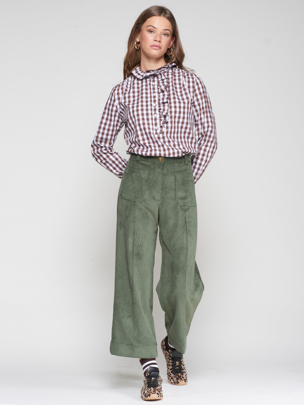 Pantalone in Velluto Verde