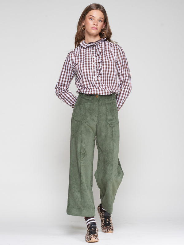 Pantalone in Velluto Verde