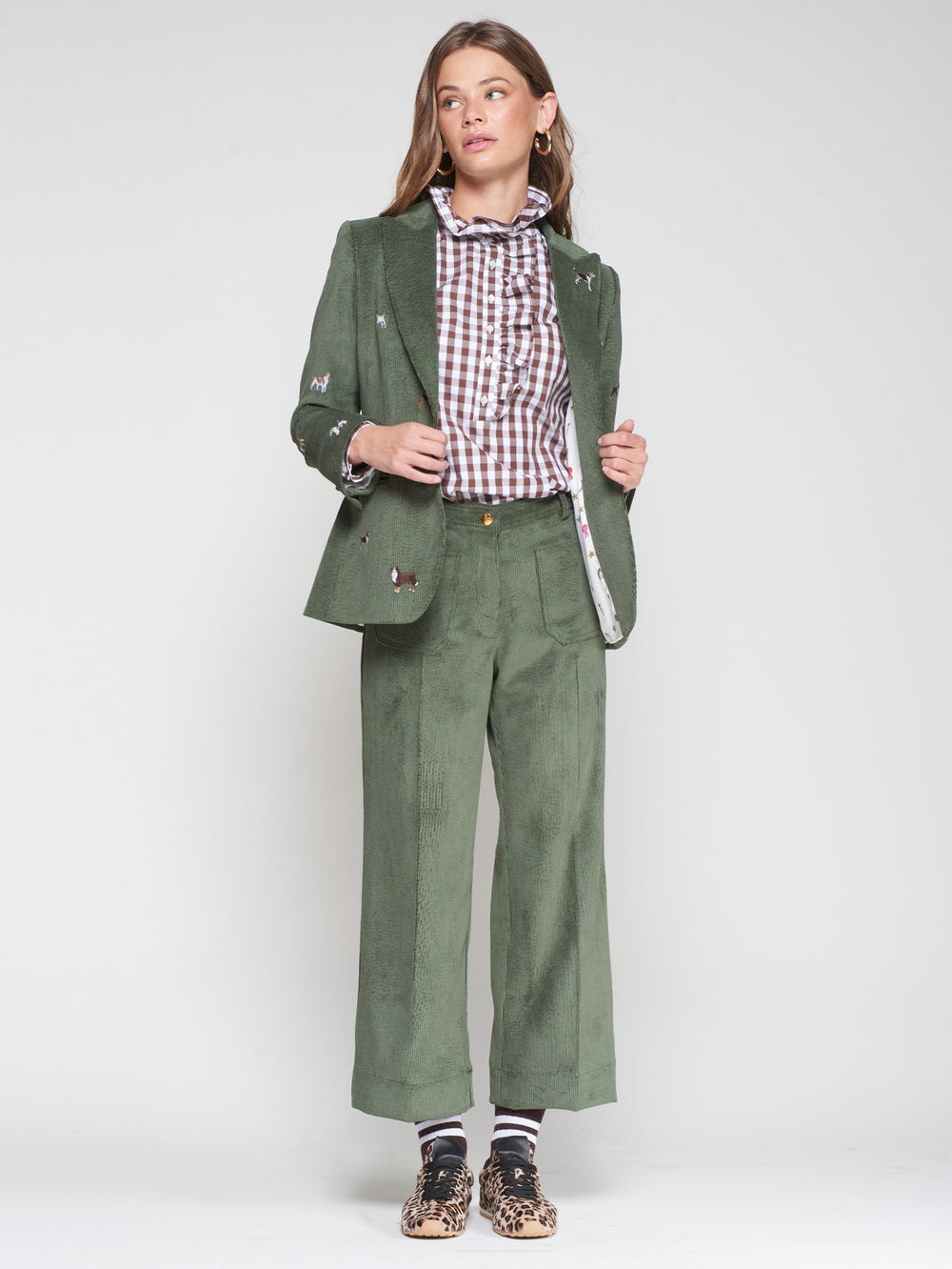 Pantalone in Velluto Verde