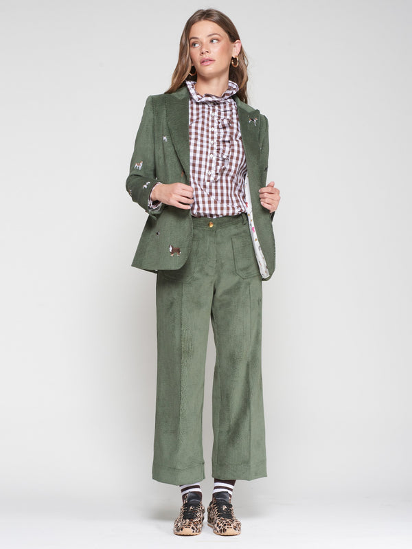Pantalone in Velluto Verde