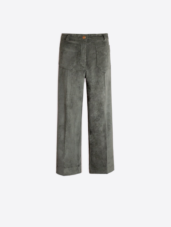 Pantalone in Velluto Verde
